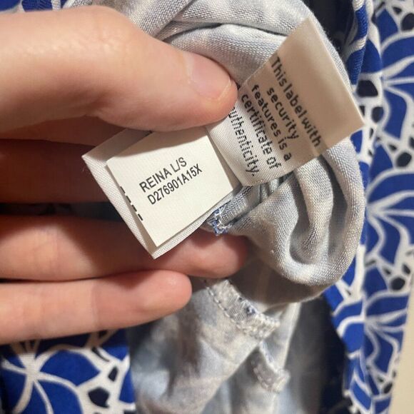 Diane Von Furstenburg Size 0 Reina L/S Long Sleeve Jersey Mini Dress Blue Floral - Picture 12 of 12